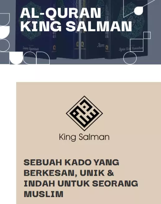 halaman website landing page produk quran