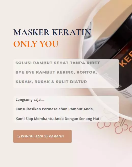 halaman website landing page produk masker-keratine